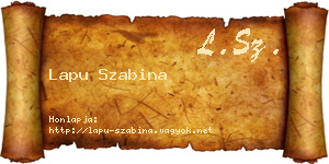 Lapu Szabina névjegykártya